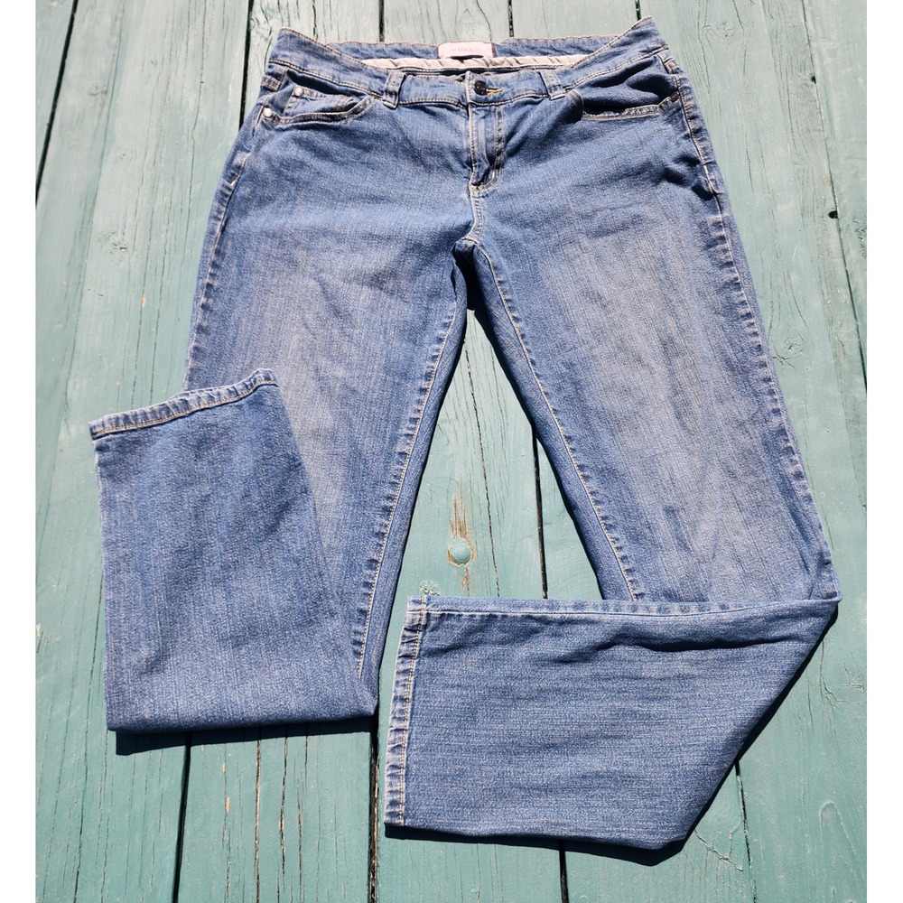 To The Max Jeans Womens 10 Straight Leg Denim Blue Medium Wash Mid Rise Casual